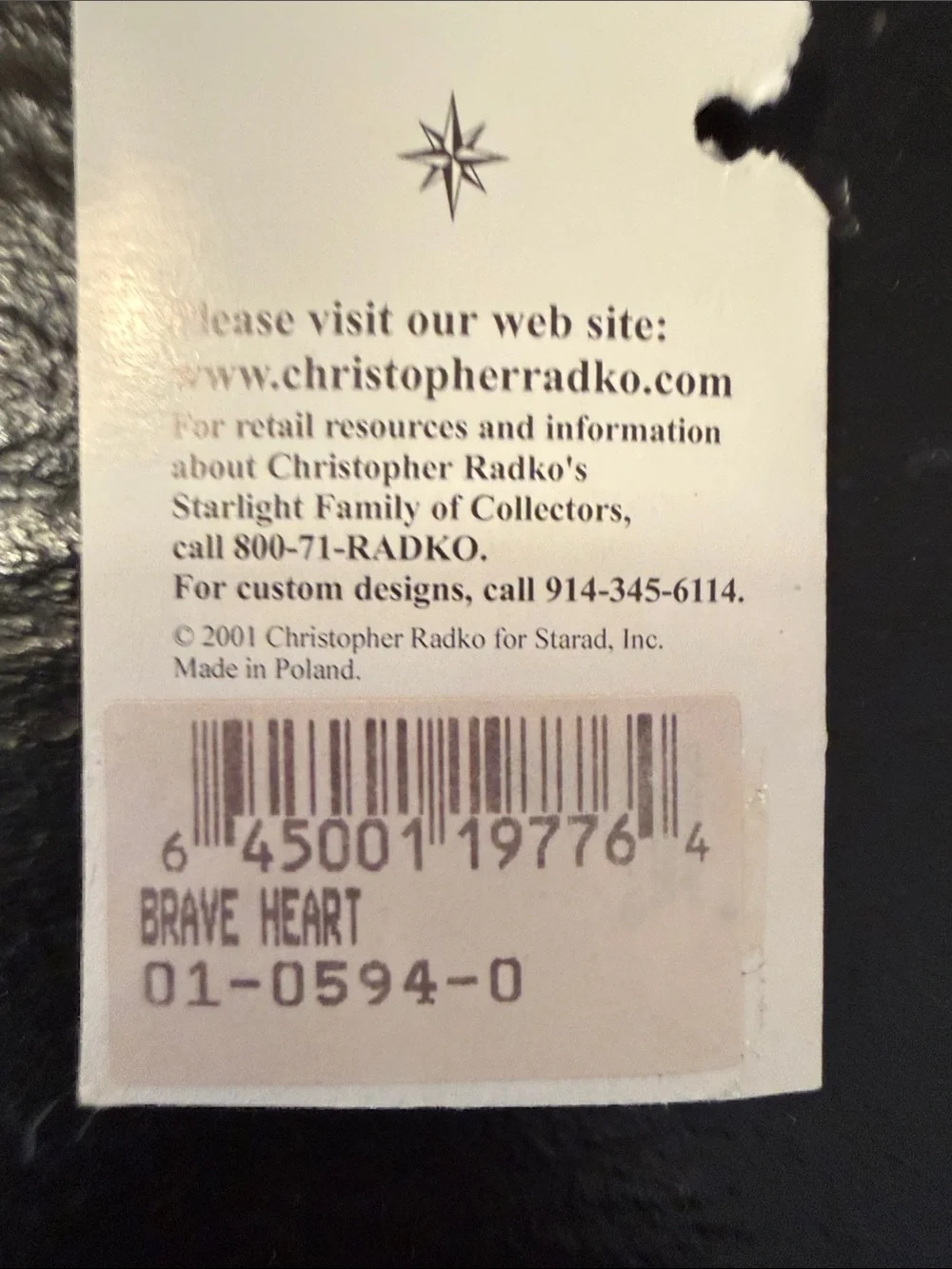 America’s 250th - Christopher Radko Red, White & Blue Star Brave Heart Ornament